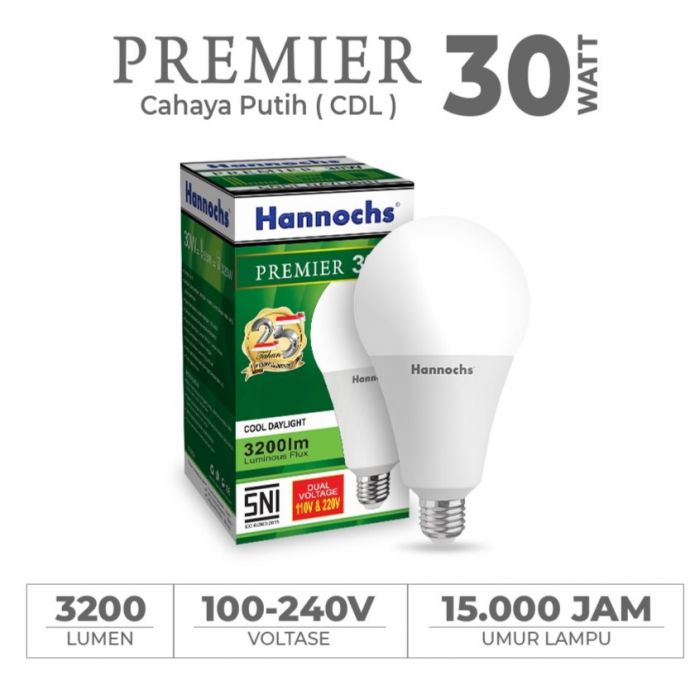 Hannochs Lampu Bohlam Led Premier Watt Cahaya Putih