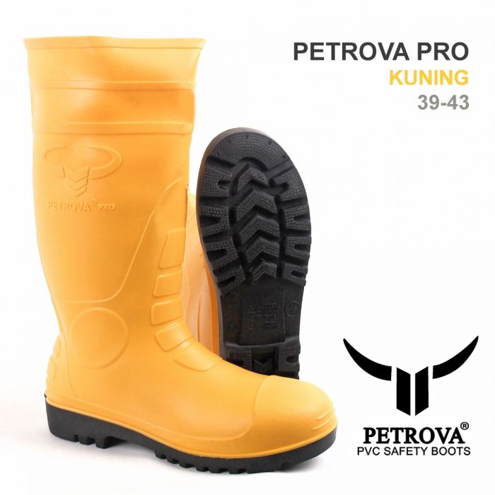 PETROVA PRO Sepatu Boots Kuning Boots Air PVC APD Kontruksi Proyek