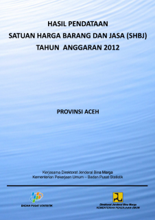 Hasil Pendataan Satuan Harga Barang dan Jasa Provinsi Aceh Tahun 2012