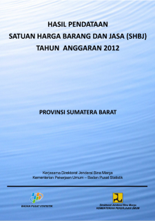 Hasil Pendataan Satuan Harga Barang dan Jasa Provinsi Sumatera Barat Tahun 2012