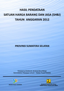 Hasil Pendataan Satuan Harga Barang dan Jasa Provinsi Sumatera Selatan Tahun 2012
