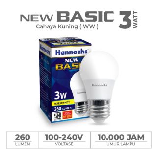 Hannochs Lampu Bohlam LED New Basic 3 watt Cahaya Kuning