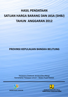 Hasil Pendataan Satuan Harga Barang dan Jasa Provinsi Bangka Belitung Tahun 2012