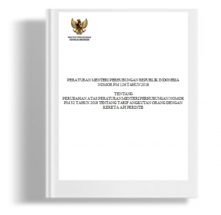 Peraturan Menteri Perhubungan tentang Perubahan Atas Peraturan Menteri Perhubungan Nomor PM 32 Tahun 2018 tentang Tarif Angkutan Orang dengan Kereta Api Perintis