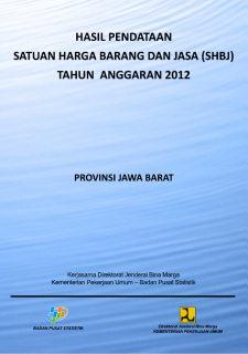 Hasil Pendataan Satuan Harga Barang dan Jasa Provinsi Jawa Barat Tahun 2012