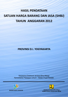 Hasil Pendataan Satuan Harga Barang dan Jasa Provinsi DI Yogyakarta Tahun 2012