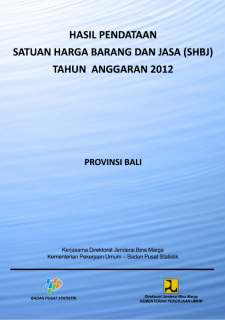 Hasil Pendataan Satuan Harga Barang dan Jasa Provinsi Bali Tahun 2012