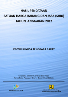 Hasil Pendataan Satuan Harga Barang dan Jasa Provinsi Nusa Tenggara Barat NTB Tahun 2012