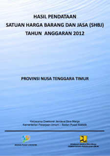 Hasil Pendataan Satuan Harga Barang dan Jasa Provinsi Nusa Tenggara Timur NTT Tahun 2012