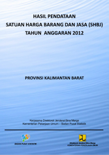 Hasil Pendataan Satuan Harga Barang dan Jasa Provinsi Kalimantan Barat Tahun 2012