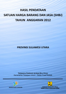 Hasil Pendataan Satuan Harga Barang dan Jasa Provinsi Sulawesi Utara Tahun 2012