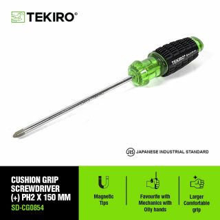 Tekiro Obeng Gagang Karet Hijau (+) 2x 150 