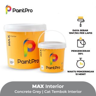 PaintPro MAX Cat Tembok Interior Concrete Grey 5Kg