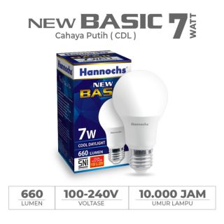 Hannochs Lampu Bohlam LED New Basic 7 watt Cahaya Putih