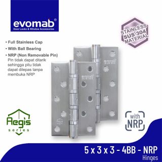 Evomab Engsel Pintu Stainless SUS 304 with NRP 5 Inch 5X3X3