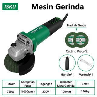 ISKU Mesin Gerinda Tangan 750W Angle Grinder Multifunction/Hand Grinding Machine