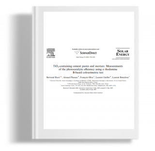 TiO2- containing cement pastes and mortars : measurements of the photocatalytic efficeintcy using a rhodamine B - based colourimetric test