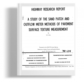 A Study of the sand patch outflow meter methods of pavement surface texture measurement