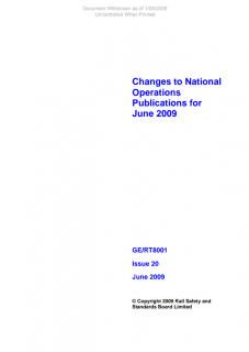 Changes to National Operations Publications GERT8001 Iss 20
