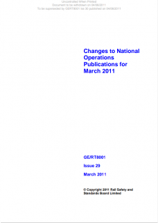 Changes to National Operations Publications for March 2011 GERT8001 Iss 29