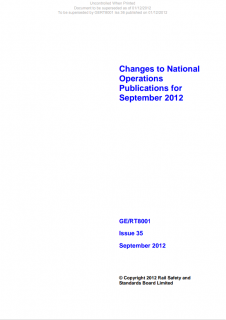Changes to National Operations Publications for September 2012 GERT8001 Iss 35