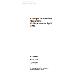 Changes to Specified Operations Publications for April 2006 GERT8001 Iss 5