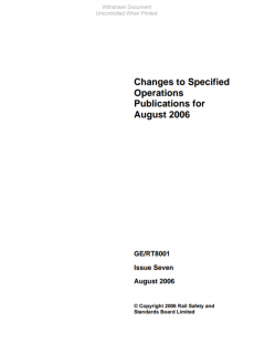 Changes to Specified Operations Publications for August 2006 GERT8001 Iss 7