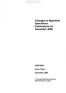 Changes to Specified Operations Publications for December 2005 GERT8001 Iss 3