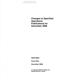 Changes to Specified Operations Publications for December 2006 GERT8001 Iss 9