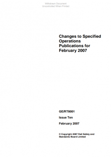 Changes to Specified Operations Publications for February 2007 GERT8001 Iss 10