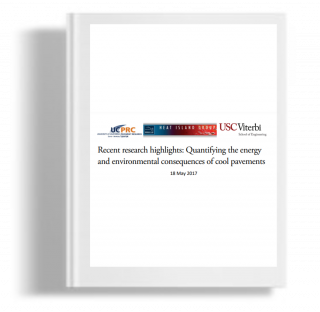 Recent research highlight : Quantifying the energy and environmnetal consequences of cool pavements