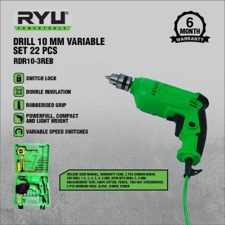 Ryu Drill Set 10mm Variable Sett 22 pcs