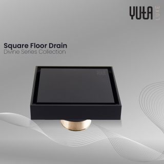 Yuta Luxe Floor Drain Brass Divine Grey