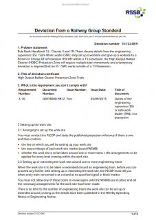 Duties of the engineering supervisor (ES) or safe work leader (SWL) in a possession 15-122-DEV