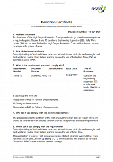 Duties of the engineering supervisor (ES) or safe work leader (SWL) in a possession19-004-DEV