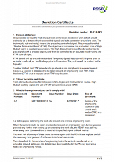 Duties of the engineering supervisor (ES) or safe work leader (SWL) in a possession 19-010-DEV