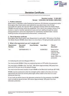Revised Duties of the engineering supervisor (ES) or safe work leader (SWL) in a possession 21-054-DEV 