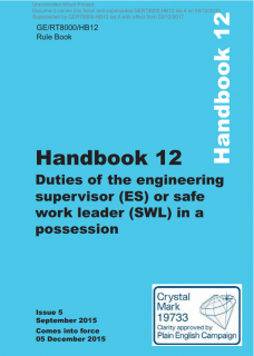 Duties of the engineering supervisor (ES) or safe work leader (SWL) in a possession GERT8000 HB12 Iss 5