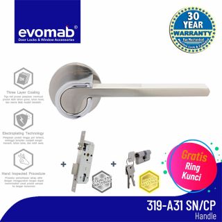 Evomab Lever Handle Set Silver Pintu Modern Series 319-A31