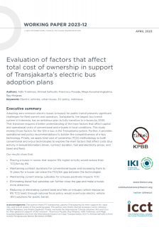 Evaluation of Factors that Affect Total Cost of Ownership in Support of Transjakarta's Electric Bus Adoption Plans
