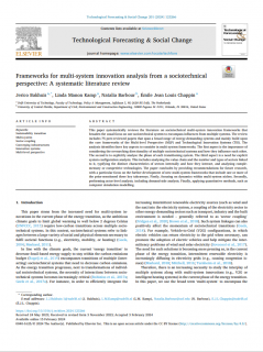 Frameworks for multi-system innovation analysis from a sociotechnical perspective: A systematic literature review