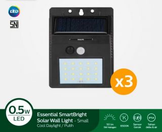 Philips Paket 3x Essential SmartBright Solar Wall Light Small