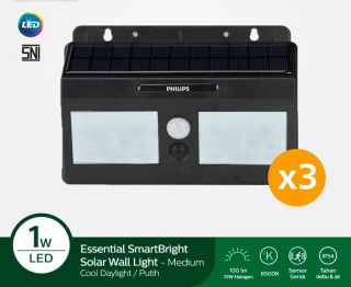 Philips Paket 3x Essential SmartBright Solar Wall Light Medium