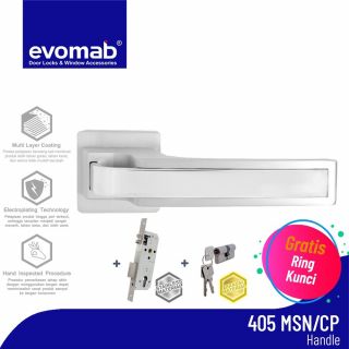 Evomab Lever Handle Set Silver Pintu Modern Exclusive Series 405-MBN/CP