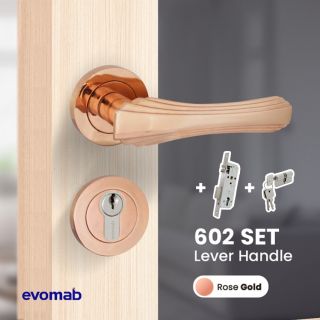 Evomab Lever Handle Set Rose Gold Pintu Modern Novus Series 602-RG