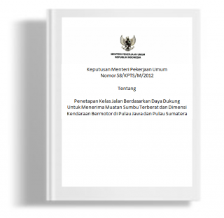 Keputusan Menteri Pekerjaan Umum Tentang Penetapan Kelas Jalan Berdasarkan Daya Dukung untuk Menerima Muatan Sumbu Terberat dan Dimensi Kendaraan Bermotor di Pulau Jawa dan Pulau Sumatera