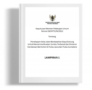 Lampiran I Keputusan Menteri Pekerjaan Umum Tentang Penetapan Kelas Jalan Berdasarkan Daya Dukung untuk Menerima Muatan Sumbu Terberat dan Dimensi Kendaraan Bermotor di Pulau Jawa dan Pulau Sumatera
