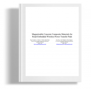 Magnetizable concrete composite materisl for riad embedded wireless power transfer pads