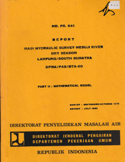Report Main Hydraulic Survey Mesuji River Dry Season Lampung/South Sumatra