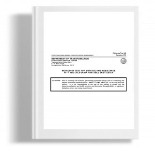 Method of test for Surface Skid Resistance with the California Portbale Skid Tester